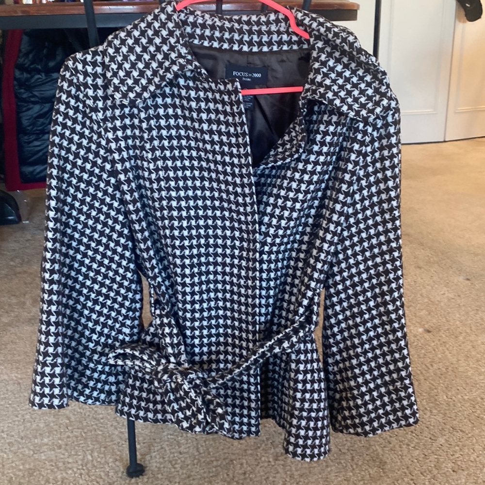 Plaid brown and tan jacket